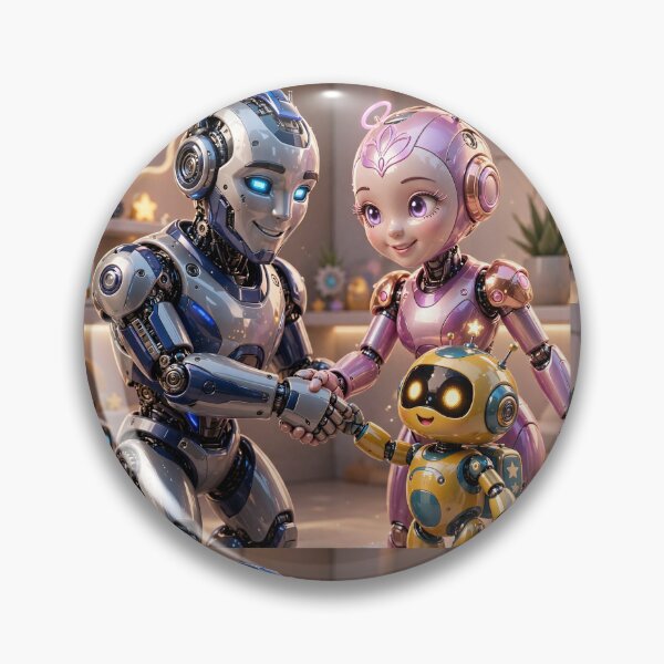 Item preview, Cute Robot Family  designed and sold by AwesomeDigiShop.