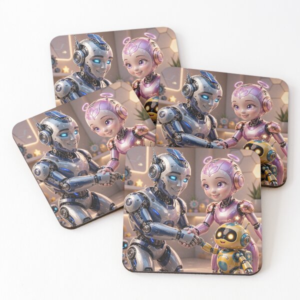 Item preview, Cute Robot Family  designed and sold by AwesomeDigiShop.