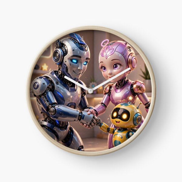 Item preview, Cute Robot Family  designed and sold by AwesomeDigiShop.