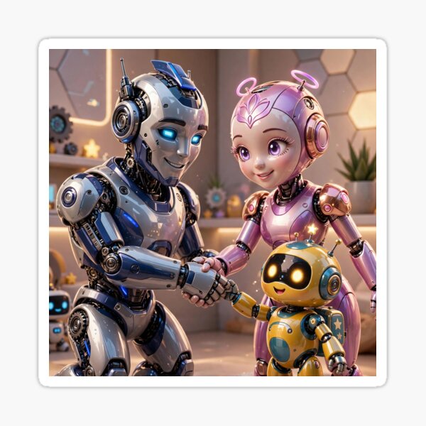 Item preview, Cute Robot Family designed and sold by AwesomeDigiShop.