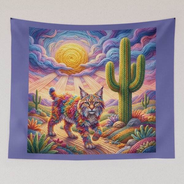 Item preview, Yarn Bobcat in a Yarny Desert designed and sold by Tridentulus.