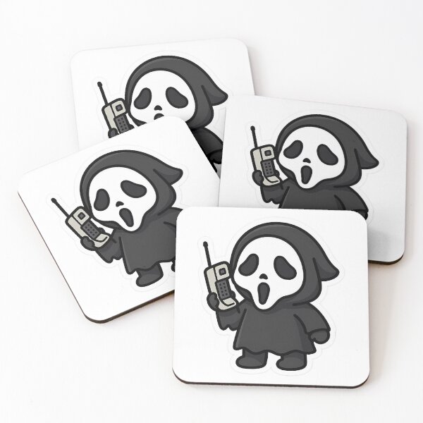 Item preview, Kawaii Ghostface With 90S Cell Phone  Cute Horror Sticker designed and sold by InVeinTshirt.