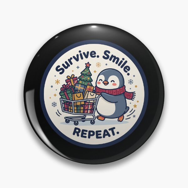 Item preview, Holiday Rush Survive Smile Repeat - Kawaii Penguin designed and sold by TheCalmEdit.