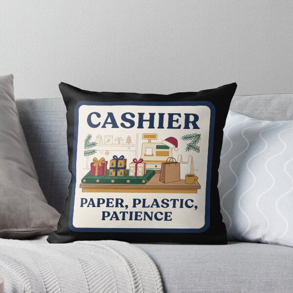 Item preview, Cashier Paper Plastic Patience - Christmas Retail designed and sold by TheCalmEdit.