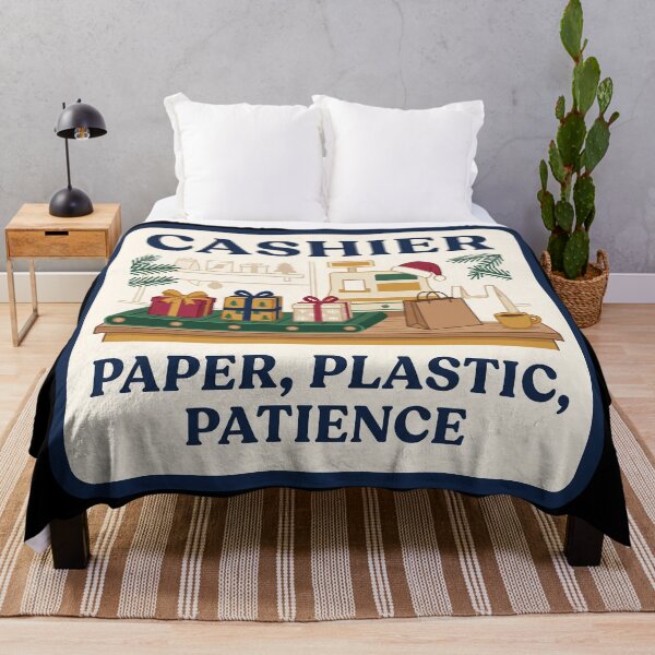 Item preview, Cashier Paper Plastic Patience - Christmas Retail designed and sold by TheCalmEdit.