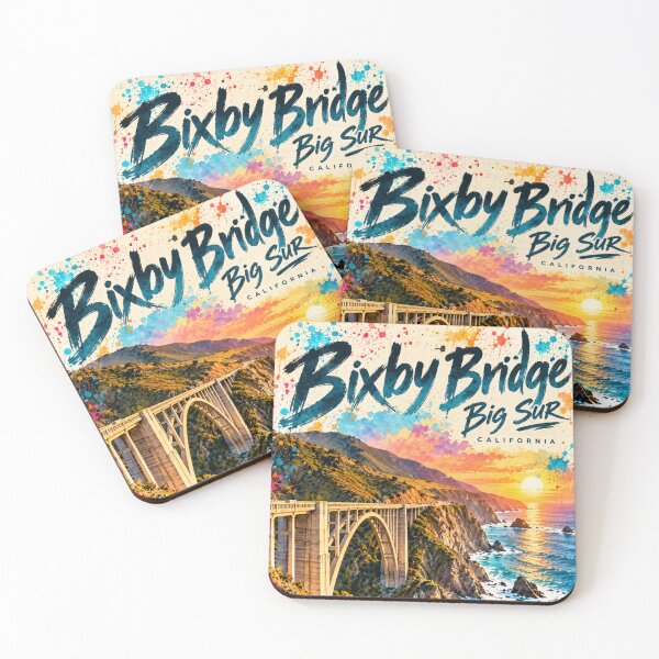 Item preview, Bixby Bridge Big Sur California – Colorful Vintage Coastal Travel Poster designed and sold by Eclipse 3699.