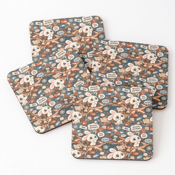 Item preview, Decision Paralysis Bunny Pattern — Overthinker Kawaii Seamless designed and sold by Visual Dept..