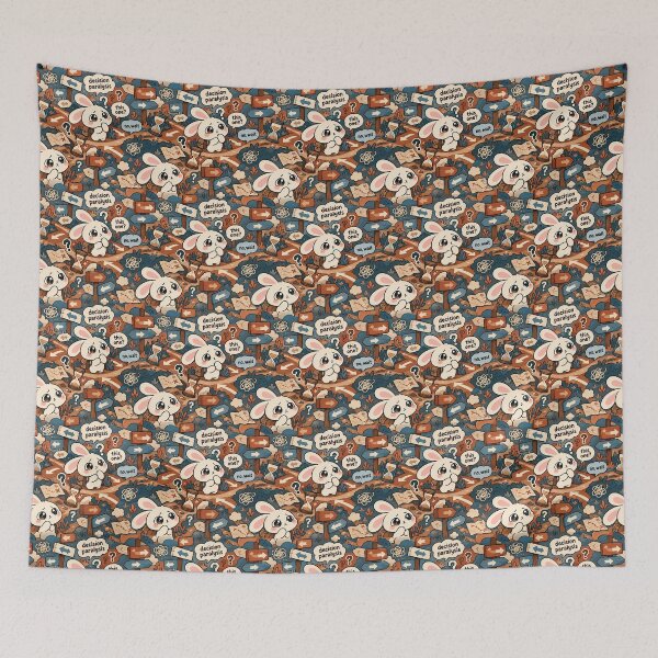 Item preview, Decision Paralysis Bunny Pattern — Overthinker Kawaii Seamless designed and sold by Visual Dept..