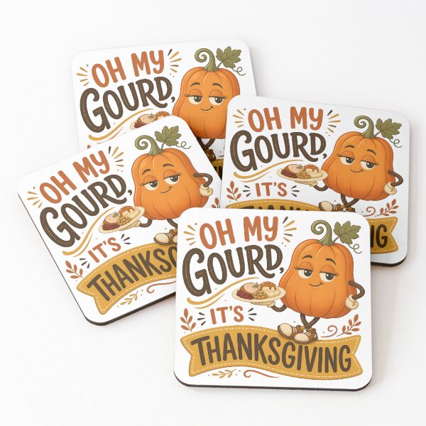 Item preview, Oh My Gourd It's Thanksgiving – Cute Pumpkin Mascot designed and sold by RoyesButler.