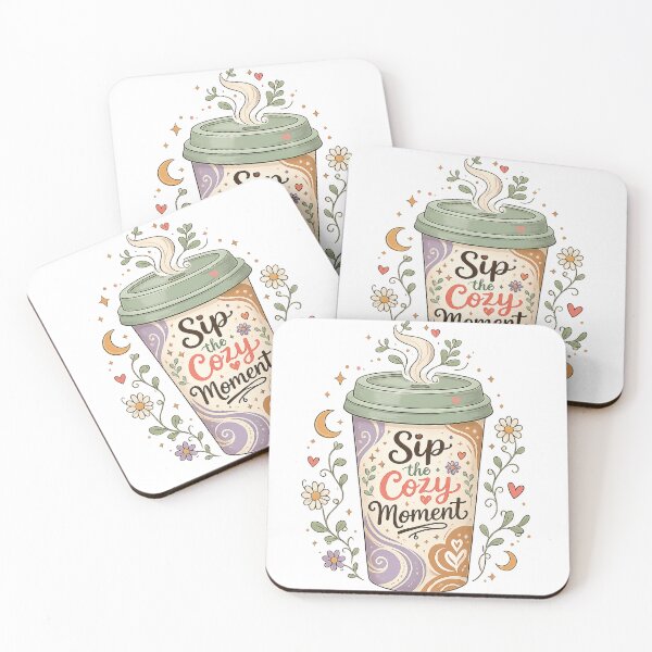 Item preview, Cute Coffee Cup Cottagecore Floral Aesthetic Art Sip the Cozy Moment  designed and sold by inkoutninja.