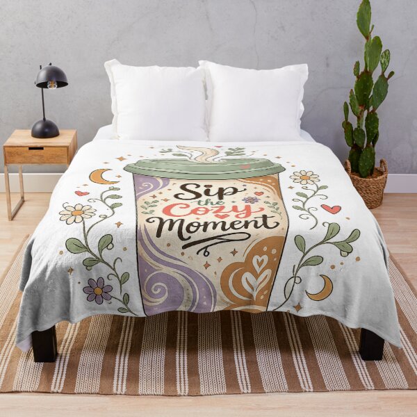 Item preview, Cute Coffee Cup Cottagecore Floral Aesthetic Art Sip the Cozy Moment designed and sold by inkoutninja.