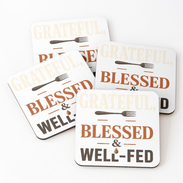 Item preview, Grateful Blessed & Well-Fed – Thanksgiving Typography designed and sold by RoyesButler.