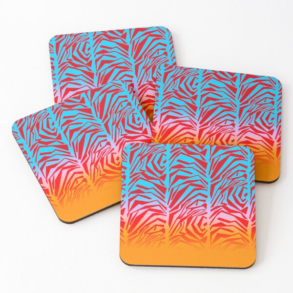 Item preview, Vivid Sky Bule, Pink and Yellow Ombre  Abstract Zebra Stripes A-Line Dress designed and sold by HHS26.