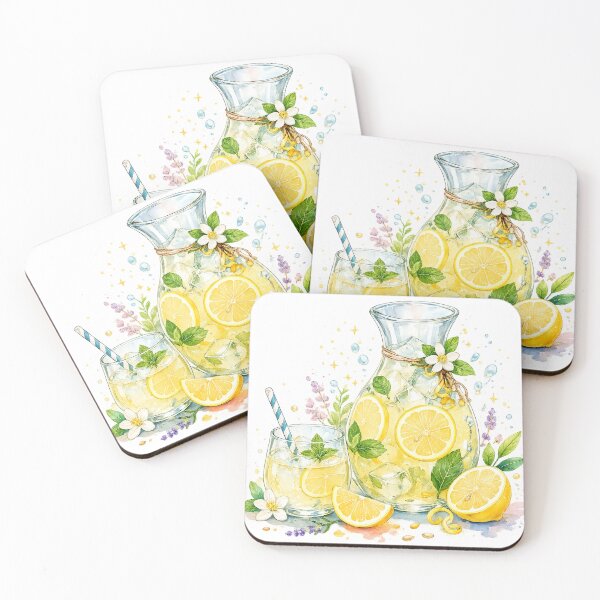 Item preview, Refreshing Lemonade Pitcher Summer Citrus Watercolor Cottagecore Art designed and sold by inkoutninja.