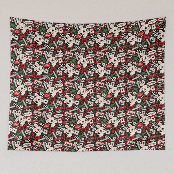 Item preview, Perfectionist Bunny Pattern — Kawaii OCD Humor Seamless designed and sold by Visual Dept..