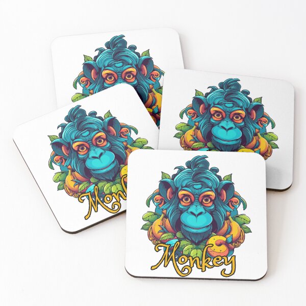 Item preview, Colorful Stylized Monkey Face Art designed and sold by AllProCraft.