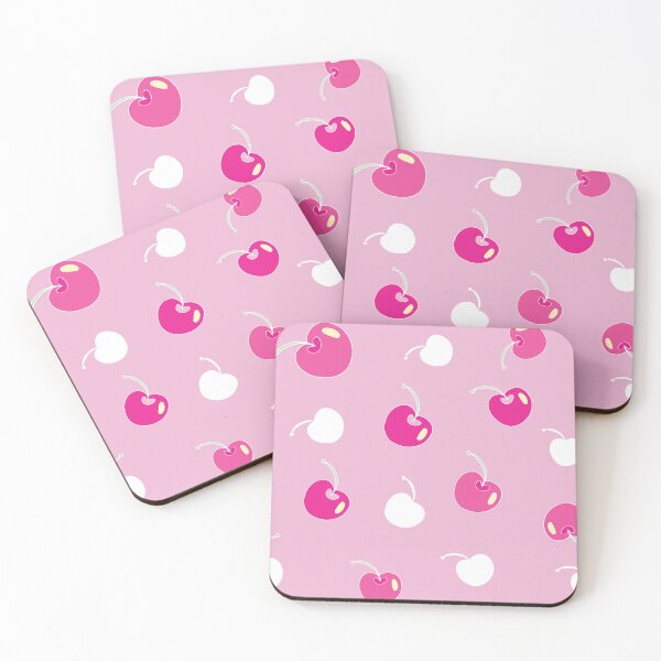 Item preview, Cherry festival tossed pattern in pinks designed and sold by Quiet Waters Design.