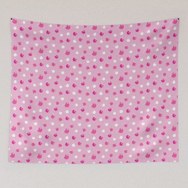 Item preview, Cherry festival tossed pattern in pinks designed and sold by Quiet Waters Design.