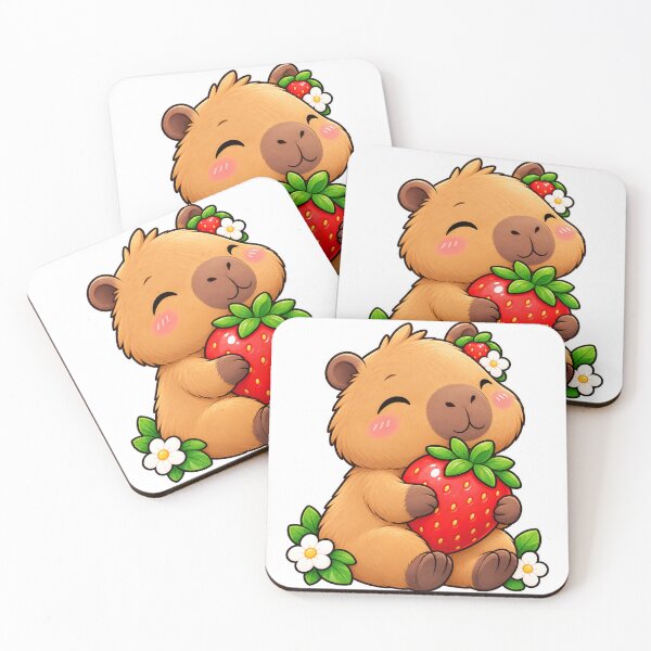 Item preview, Strawberry Capybara Cute Sticker designed and sold by ArtCrushWorks.