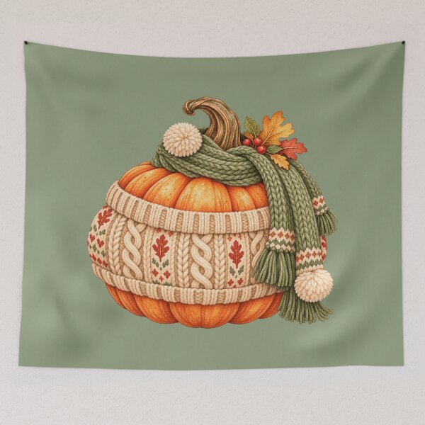 Item preview, Cozy Knit Sweater Pumpkin Cottagecore Autumn Cute Thanksgiving Design designed and sold by MagicMakerPh.