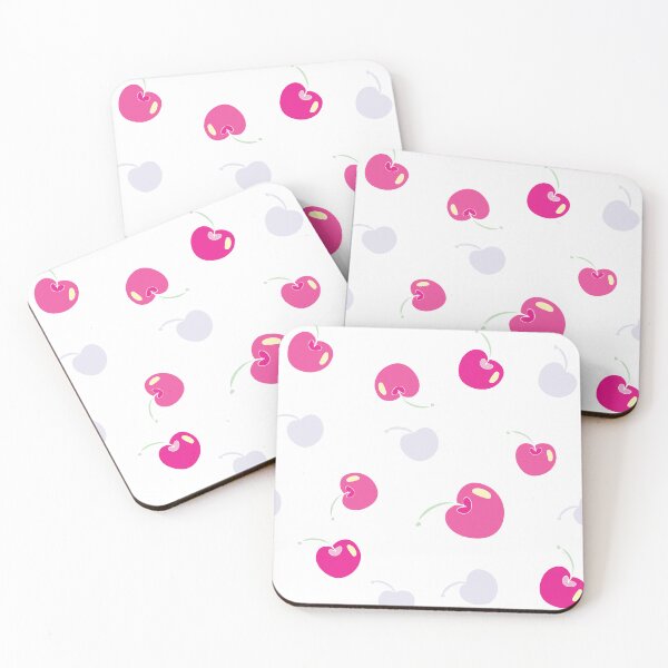 Item preview, Cherry festival tossed pattern in lilac and pink designed and sold by Quiet Waters Design.