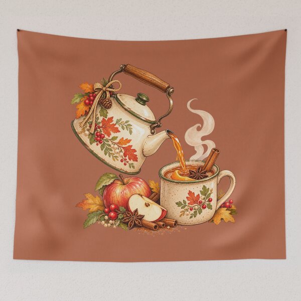 Item preview, Spiced Apple Cider Kettle Pour Cottagecore Autumn Mug Cozy Thanksgiving Design designed and sold by MagicMakerPh.