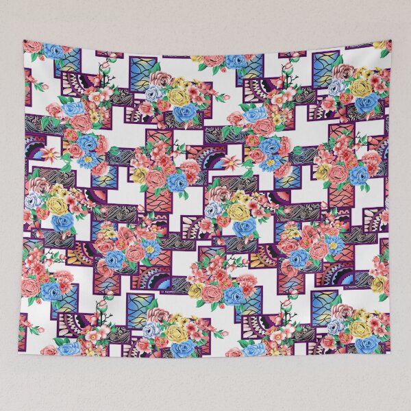 Item preview, flower square combination seamless design designed and sold by artgate18.