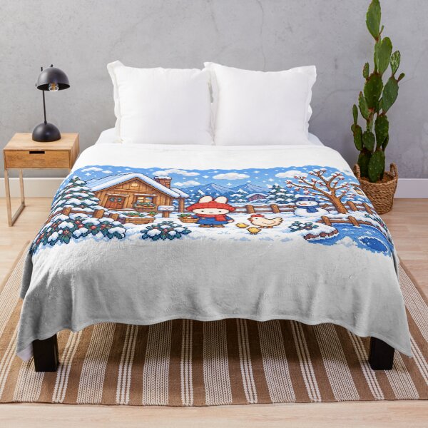 Item preview, Cozy Winter Cottage Pixel Art Miffy designed and sold by Cozy Moss Studio.