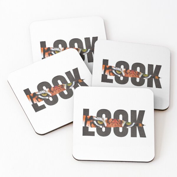 Item preview, Tiger Eyes Peeking Through LOOK Text designed and sold by AllProCraft.
