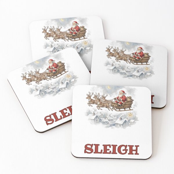 Item preview, Sleigh All Day - Santa and Reindeer Sleigh Flying Retro Christmas - Funny Holiday Sleigh Design - Vintage Christmas Humor Gift designed and sold by Foriart.