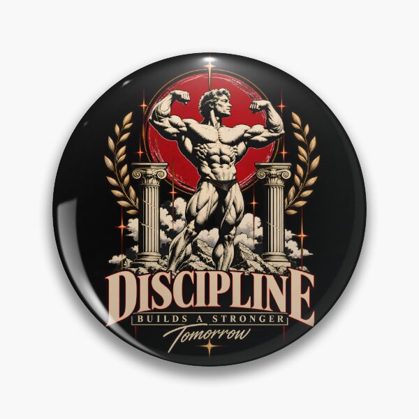 Item preview, Discipline Builds a Stronger Tomorrow – Bodybuilding Motivation designed and sold by QubekShop.