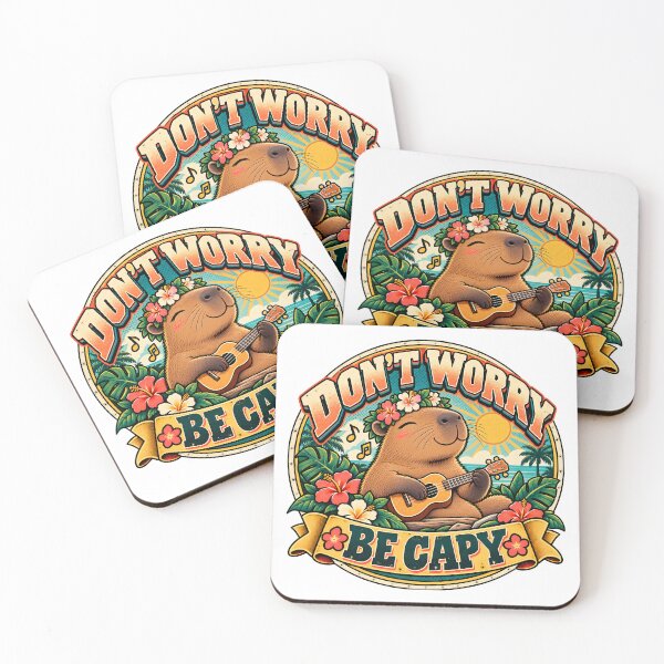 Item preview, Dont Worry Be Capy Retro Capybara Comic Badge designed and sold by LoafLogic.