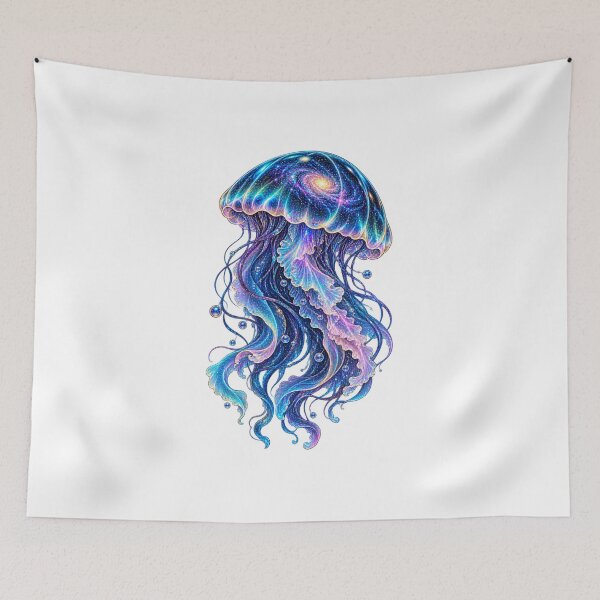Item preview, Galactic Jellyfish – Bioluminescent Cosmic Ocean Fantasy designed and sold by Art Studio Shams.
