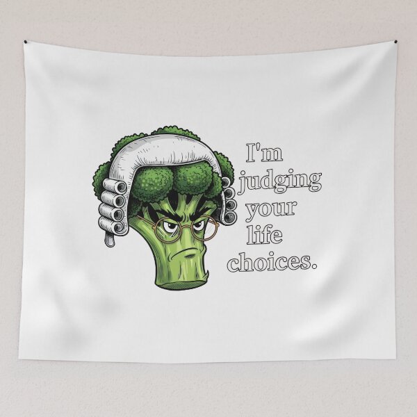 Item preview, I'm Judging Your Life Choices – Funny Sassy Judge Broccoli Character Humor Gift designed and sold by Luminari Creations.