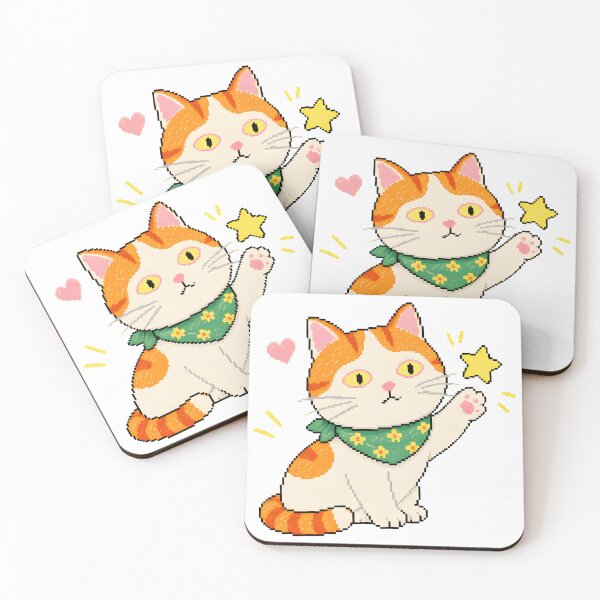 Item preview, Cute Pixel Art Cat with Star and Heart designed and sold by elizabethw374.
