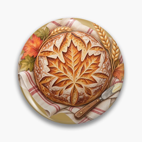 Item preview, Sourdough Loaf Maple Leaf Scoring Cottagecore Thanksgiving designed and sold by MagicMakerPh.