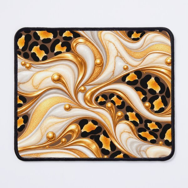 Item preview, Golden Leopard Swirls – Ivory Marble Elegance designed and sold by annenambiro.