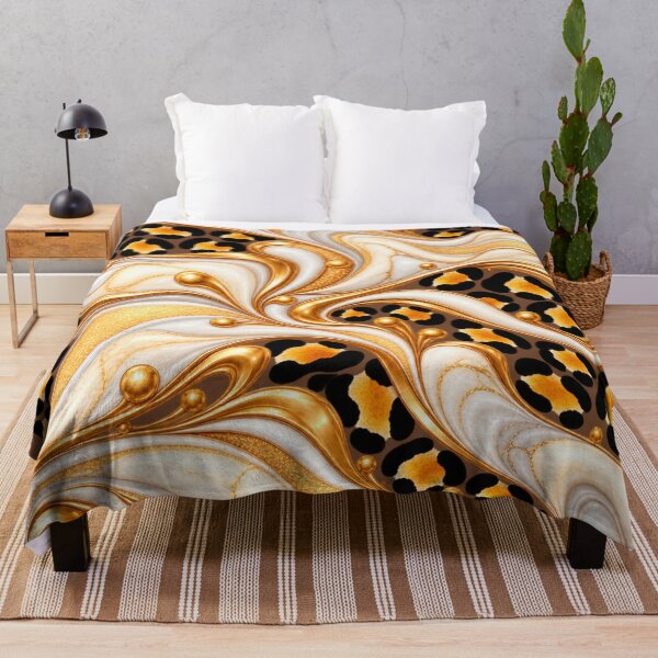 Item preview, Golden Leopard Swirls – Ivory Marble Elegance designed and sold by annenambiro.