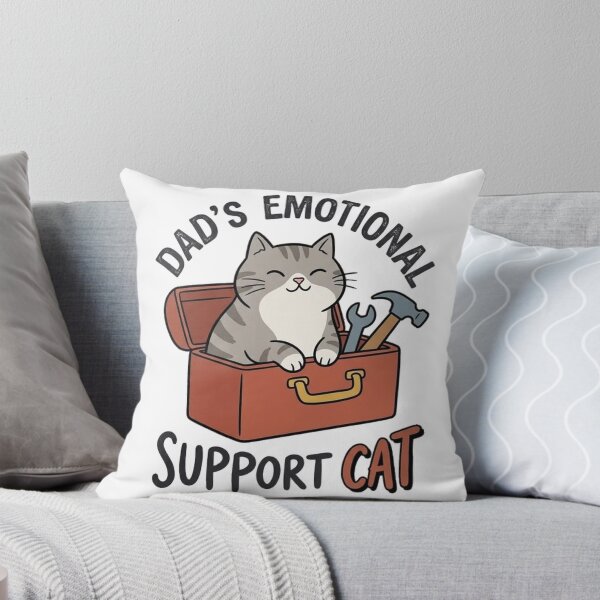 Item preview, Dad's Emotional Support Cat - Funny Gray Tabby Cat Dad designed and sold by LuloCreative.