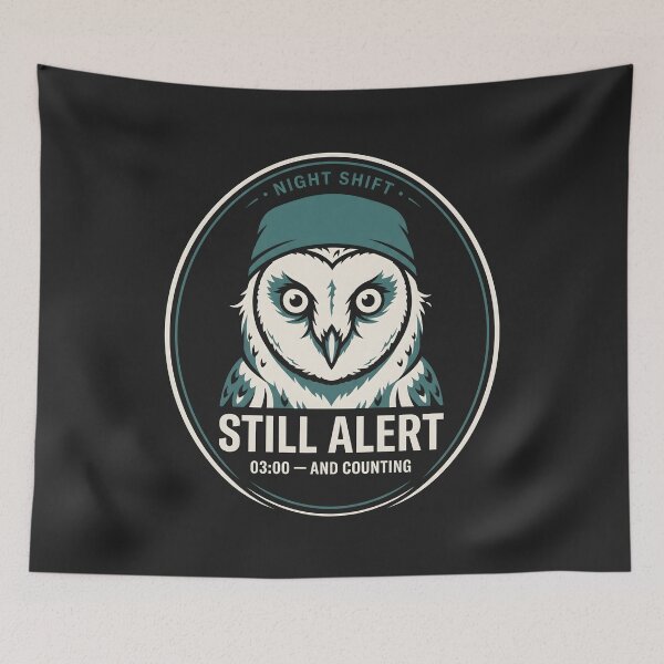 Item preview, Still Alert Night Shift Owl designed and sold by SplashTastic.