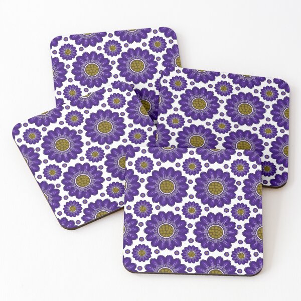 Item preview, Bold Purple Floral Pattern — Maximalist Sunflower Botanical Olive Gold Repeat Design designed and sold by HopeAndHustle.