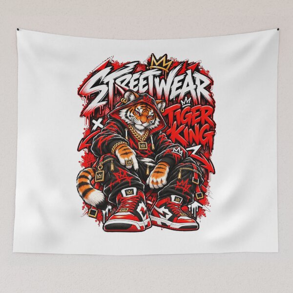 Item preview, Streetwear Tiger King Urban Graffiti Art designed and sold by BAAKSHOP.