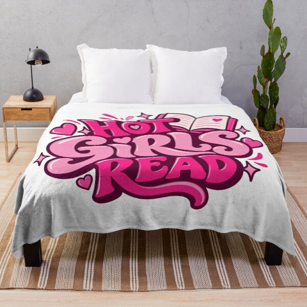Item preview, Hot Girls Read Books Pink Book Lover Typography designed and sold by FemmePod.