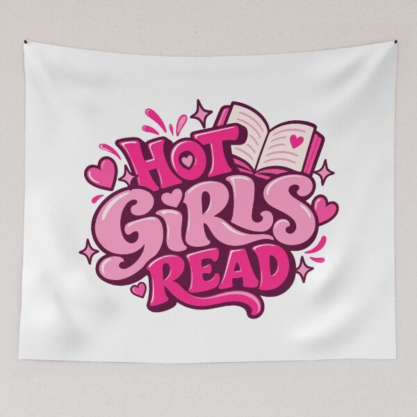 Item preview, Hot Girls Read Books Pink Book Lover Typography designed and sold by FemmePod.