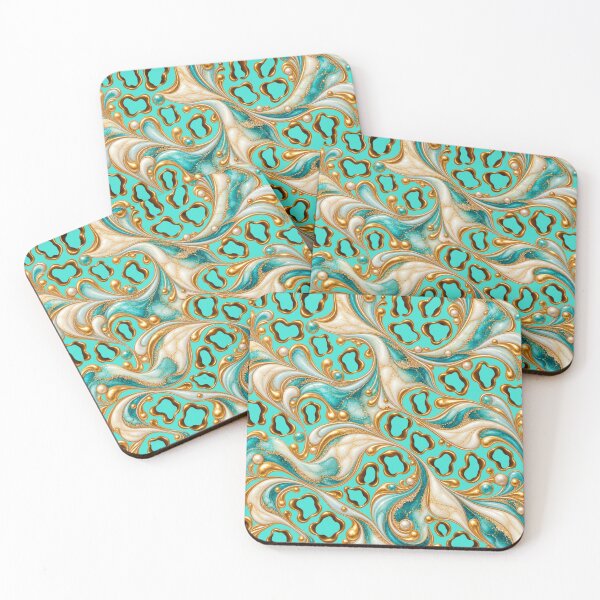 Item preview, Aquamarine Wild Luxe – Leopard and Gold Marble designed and sold by annenambiro.