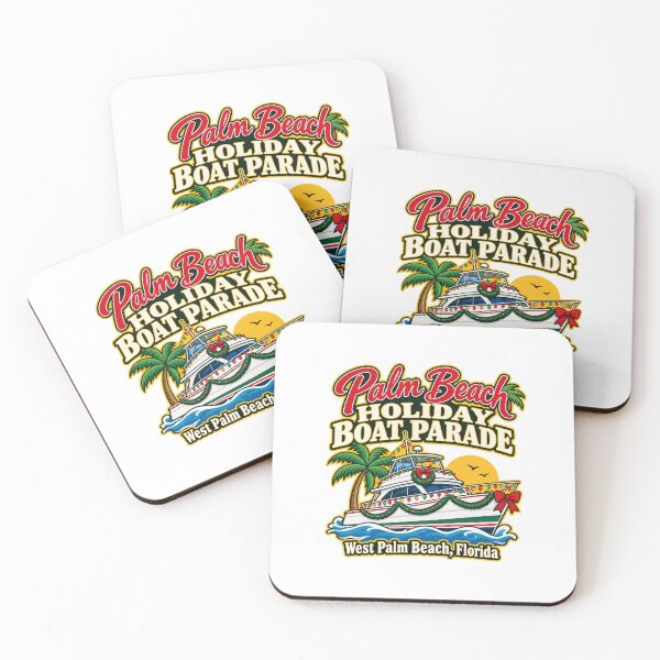 Item preview, Florida Holiday Boat Parade Yacht Wreath Lights Palm Tree Sunset Waves Gift designed and sold by IRON WINGS /USAF.
