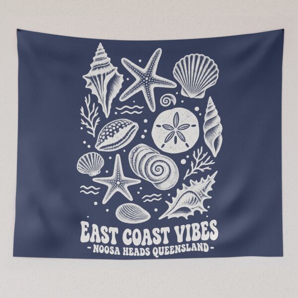Item preview, East Coast Vibes Noosa Heads Queensland Seashell Beach Tee designed and sold by Yellowriversss.