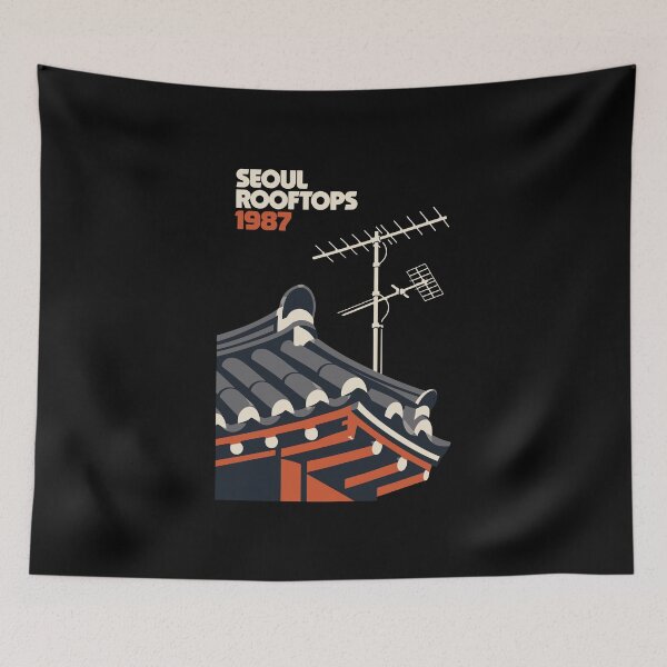Item preview, 1987 Seoul Rooftops Vintage Korean Graphic designed and sold by RAS-77.