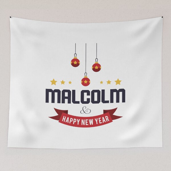 Aperçu de l'œuvre Malcolm, prénom personnalisé et amusant pour Noël – Cadeau de Noël original et personnalisé pour hommes et garçons créée et vendue par Oussinc.