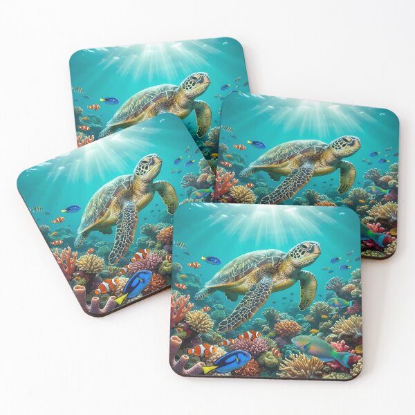 Item preview, Sea turtle, coral reef, ocean designed and sold by design-rebell.